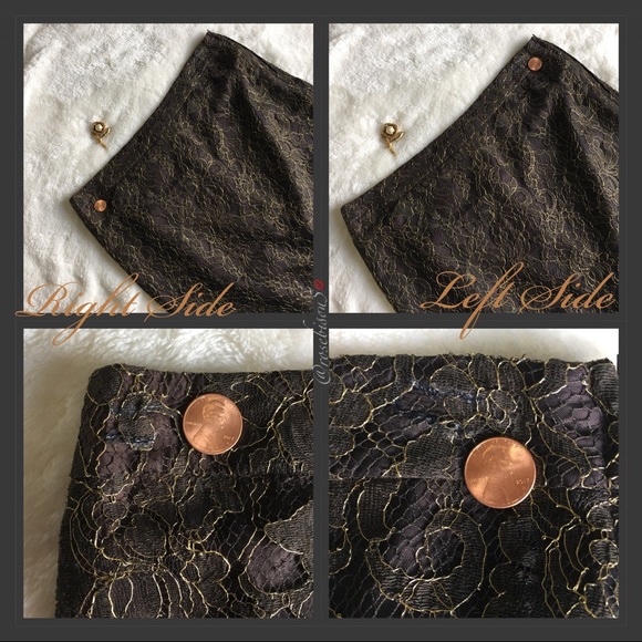 💋HP {BANANA REPUBLIC} Metallic Lace Pencil Skirt - Picture 6 of 8